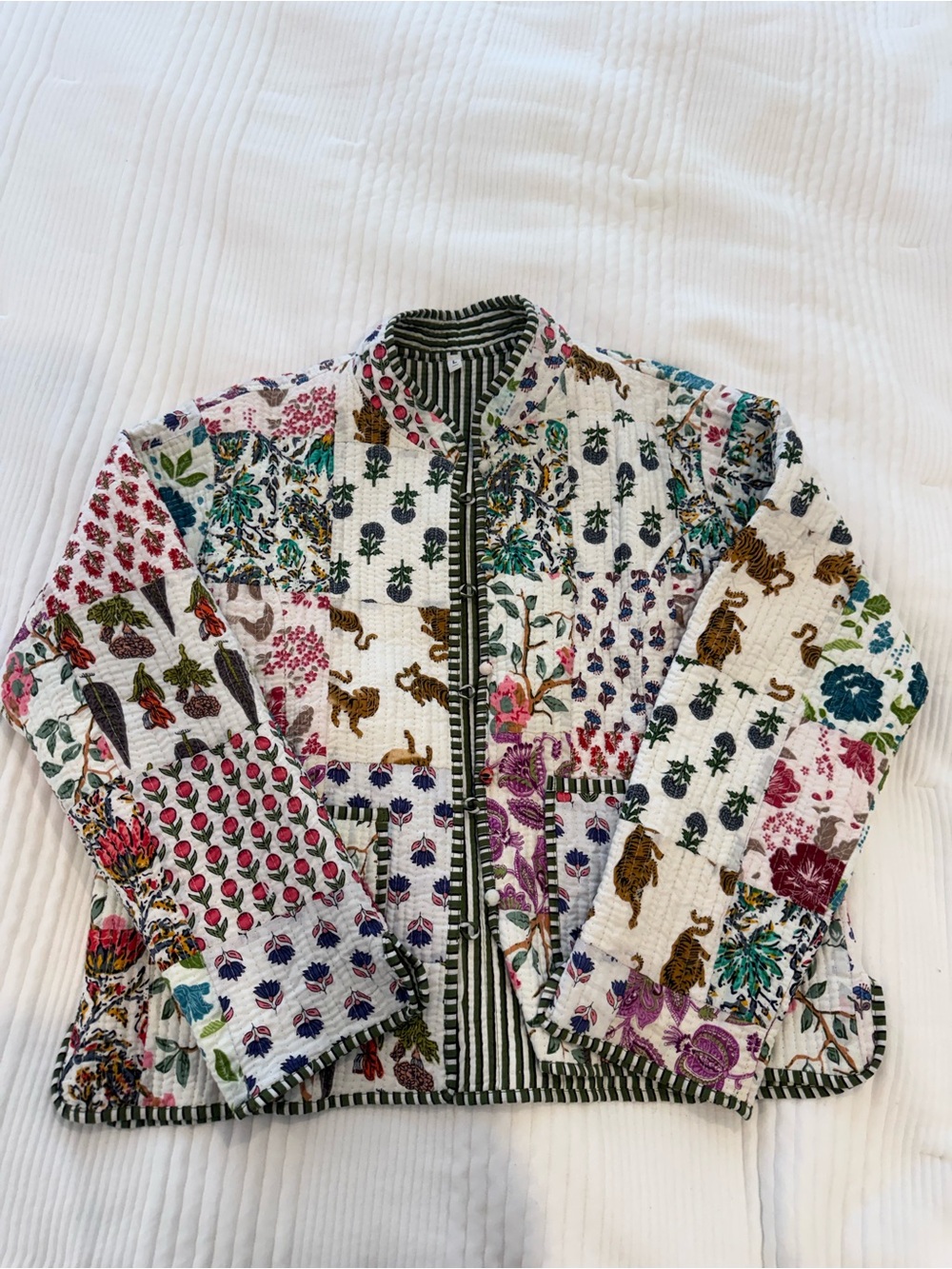 Multi-Color Reversible Block Print Quilted Jacket - Never Worn